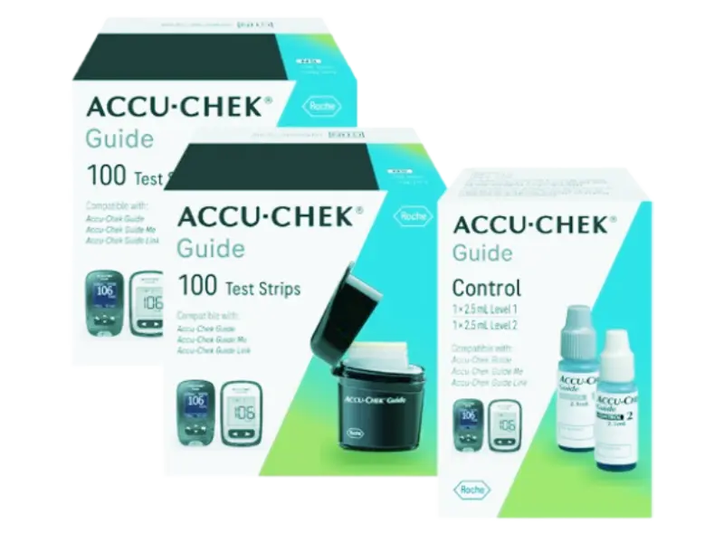 Accu-Chek Guide Blood Glucose Meter with Test Strips and Control Solution