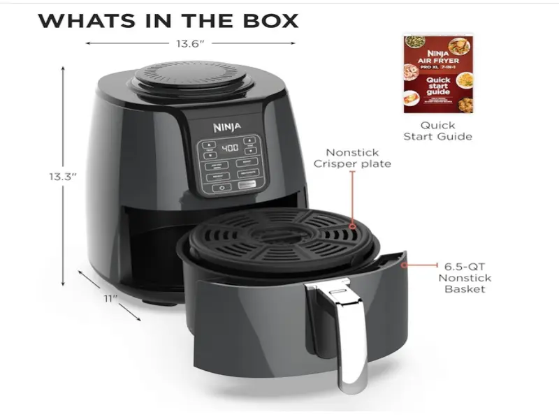 A sleek black Ninja Air Fryer AF101 4-quart model used for making low-carb healthy snacks for diabetics