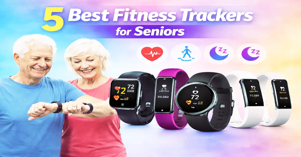 A senior person wearing the best fitness trackers for seniors to monitor steps and health in 2026.