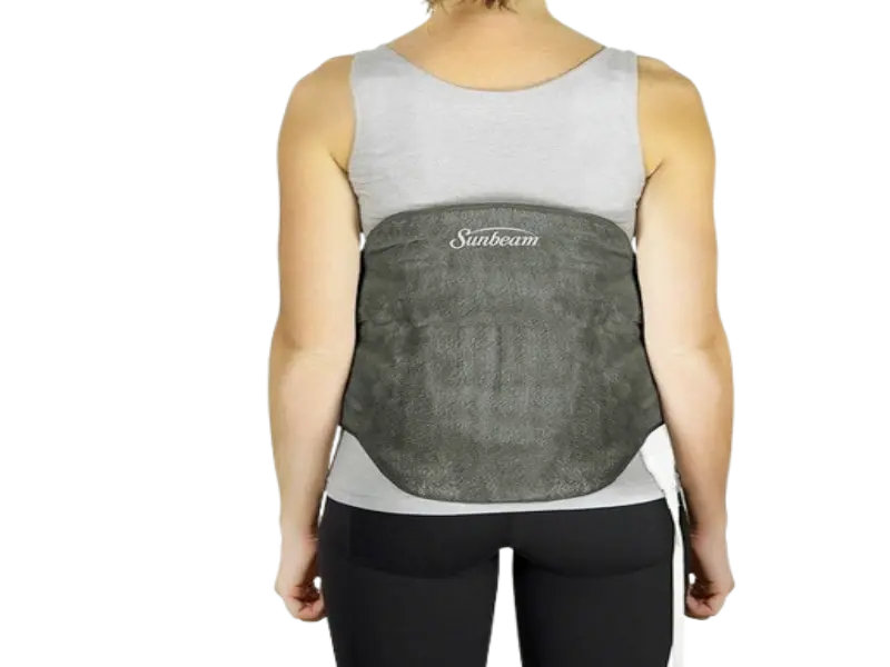 Sunbeam Heated Back Wrap with waist strap for lower back pain relief