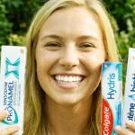 Best whitening toothpaste for diabetics and sensitive gums displayed with dental care tools.