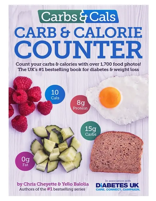 The CalorieKing Calorie Fat and Carbohydrate Counter book for tracking nutritional information and managing diabetes.