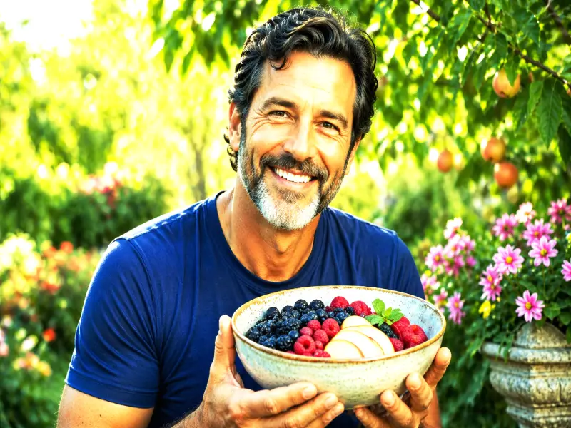 A person holding a bowl of fresh, blood sugar-friendly fruits showing a healthy lifestyle for diabetes management.