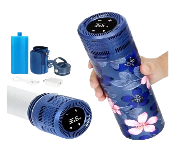 LengKe smart electric insulin cooler with LED temperature display and quiet cooling technology for international travelers.