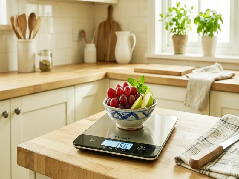 Digital food scale for diabetic portion control and carb management