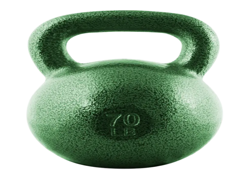 CAP Barbell Cast Iron Kettlebell with a durable solid cast iron construction and wide ergonomic handle for home workouts