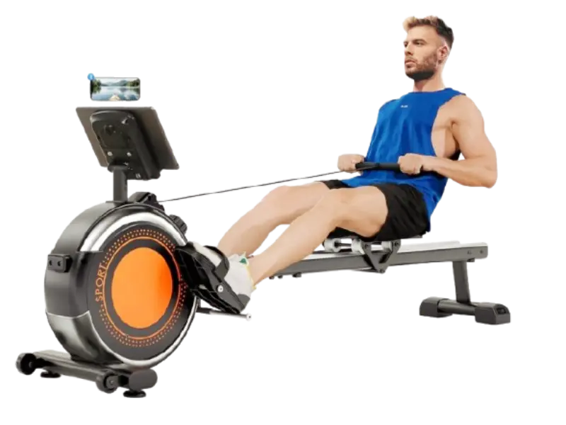Dripex magnetic rowing machine with double-rail system for maximum stability at home.