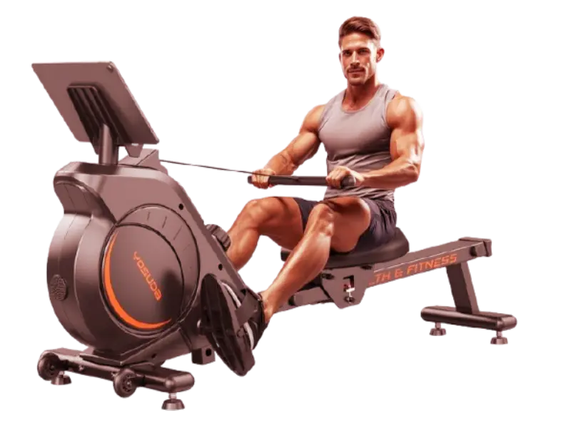 YOSUDA magnetic rower for silent workouts.