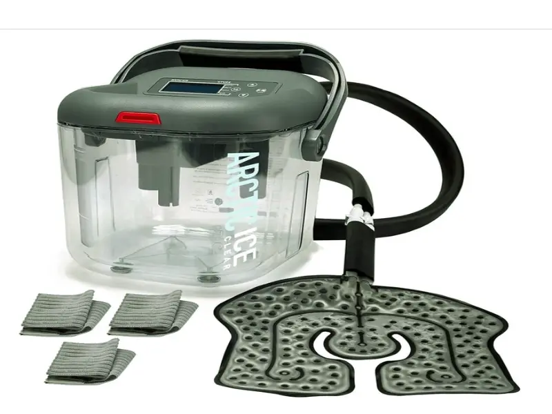 M Pain Management Technologies Arctic Ice Clear Gen 2 cold therapy machine with clear water reservoir for knee surgery