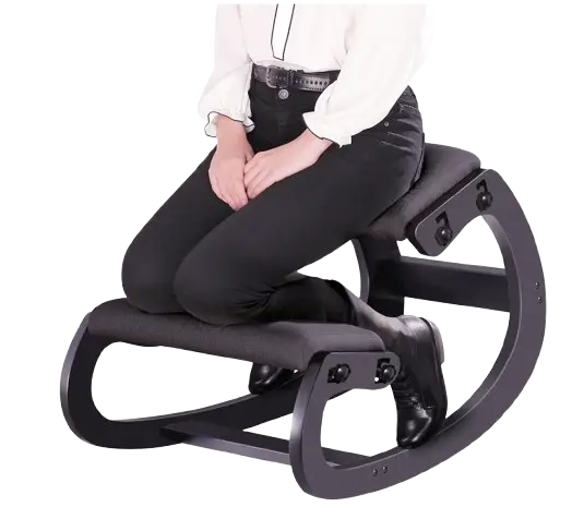 Predawn adjustable ergonomic kneeling chair solid wood rocking stool for office work