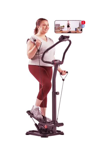 Zero impact gliding motion of an elliptical machine vs controlled stepping on a stepper for bad knees
