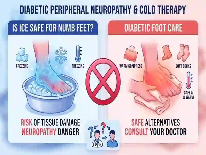 Senior patient using a motorized cooling unit with digital timer control for diabetic foot pain relief