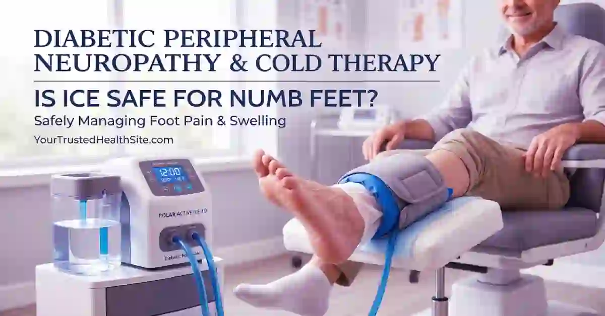 Cold therapy machine with protective sleeve on foot for diabetic peripheral neuropathy safety