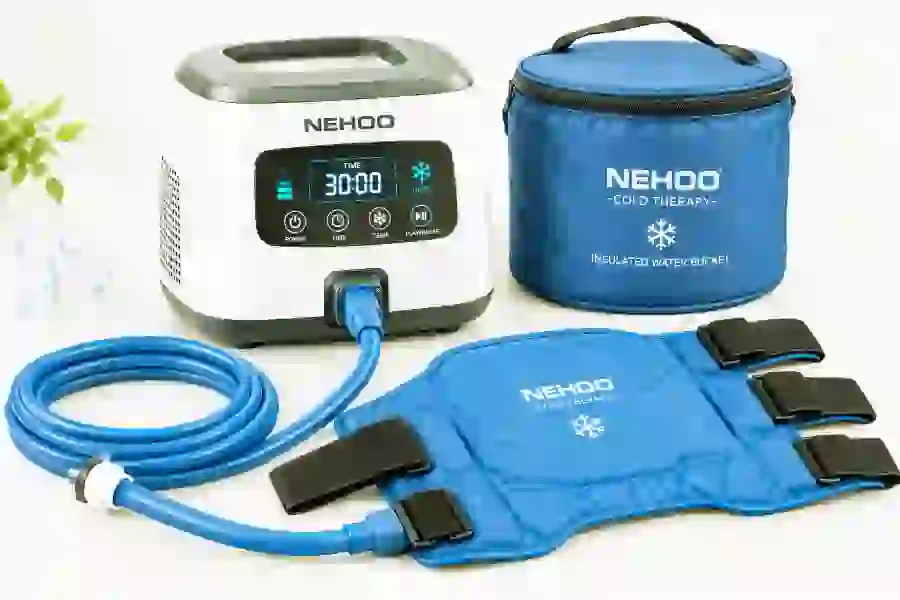 NEHOO cold therapy ice machine with universal pad and straps for ankle and joint pain relief